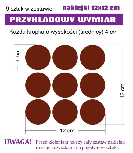 Welurowe naklejki grochy i kółka na ścianę
