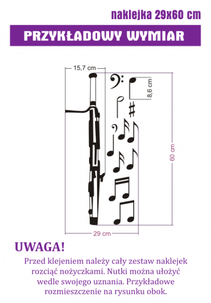 Naklejki na ścianę fagot z nutkami
