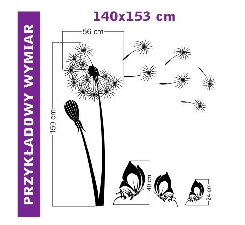 Dmuchawiec z motylkami, naklejka matowa