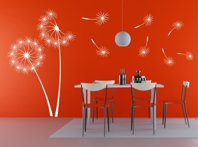 Szablon do malowania z dmuchawcem do jadalni i kuchni