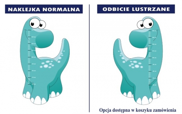 Naklejka na ścianę do pokoju dziecka dinozaur i miarka wzrostu