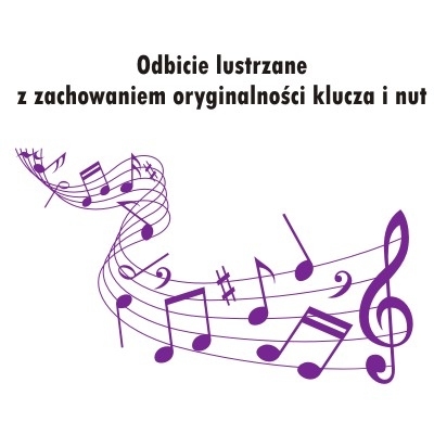 Odbicie lustrzane naklejki pięciolinia