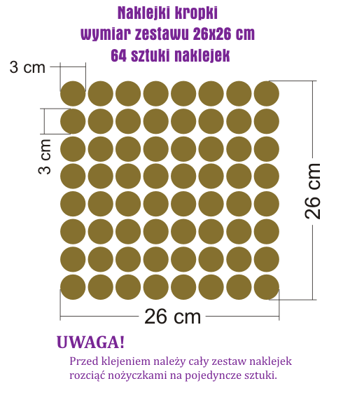 Naklejki na ścianę kropki zestaw