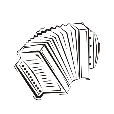 naklejki na ścianę z instrumentami muzycznym, naklejka akordeon