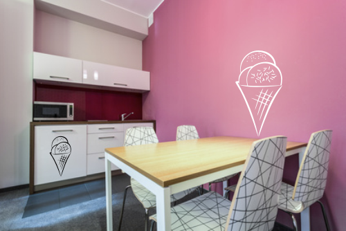 Welurowa naklejka na ścianę lody gałkowe