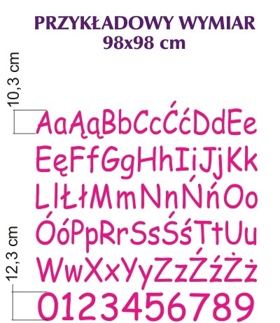 Naklejki welurowe na ścianę Literki i Cyferki W3