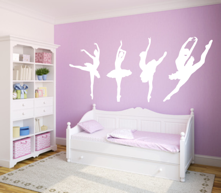 Naklejki matowa na ścianę cztery baletnice