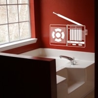 Dekoracyjna naklejka ścienna stare radio