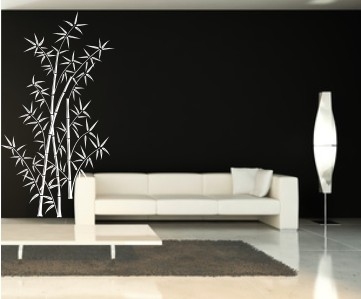 Duży szablon dekoracyjny z bambusem na ścianę do pokoju