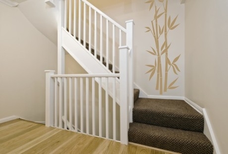 Welurowa naklejka na klatkę schodową bambus 