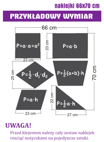 naklejki dla dzieci do szkoły, wzory na kwadraty i prostokąty