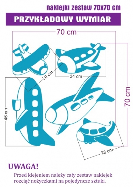 samoloty na ścianę naklejki dla dzieci
