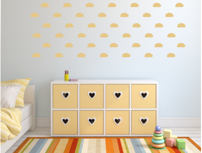 Naklejki ścienne dla dzieci w stylu skandynawskim z chmurkami