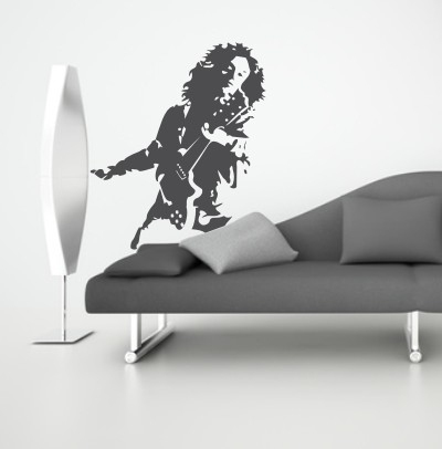 Naklejki na ścianę z muzykiem rockowym i gitarą elektryczną