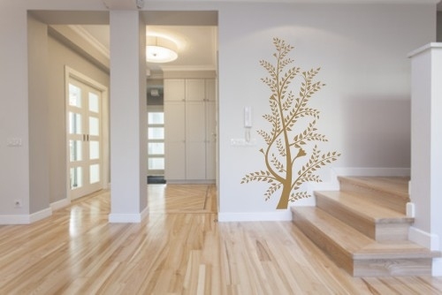 naklejka przy schodach gałązka drzewa