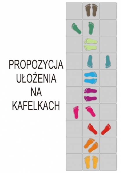 Naklejki podłogowe szkolne dla najmłodszych stopy do skakania