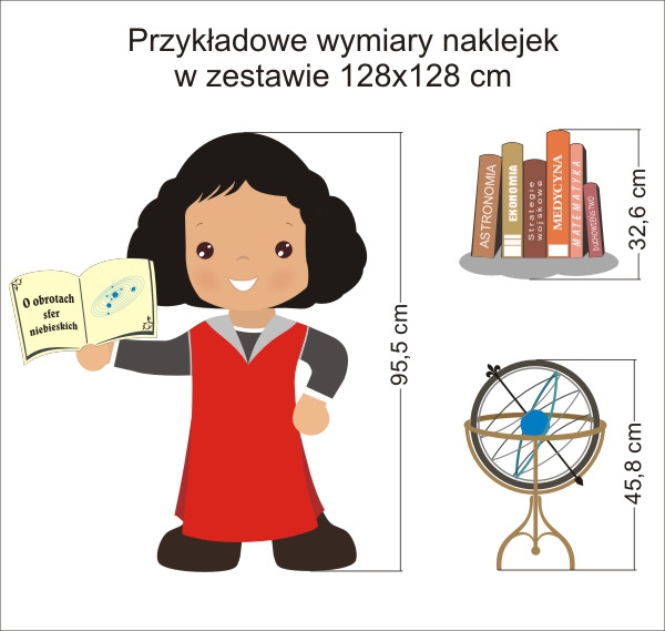 Naklejki ścienne do szkoły Mikołaj Kopernik, sfera armilarna, 