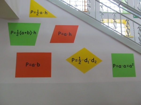 Naklejki na ścianę do szkoły, trapez, prostokąt, kwadrat, romb