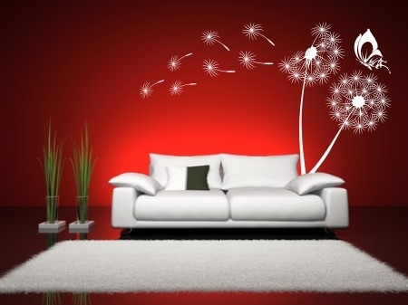 Szablony na ścianę z dmuchawcami do pomalowania w pokoju 