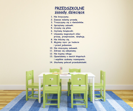 naklejki dla przedszkolaków, zasady dobrego zachowania w przedszkolu naklejki ścienne