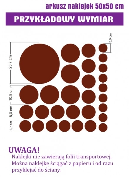 Welurowe naklejki z kółeczkami do pokoju dziecka