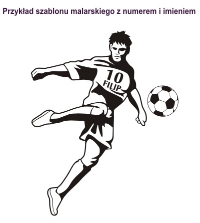 Różne wymiary naklejek z piłkarzami na ścianie do pomalowania