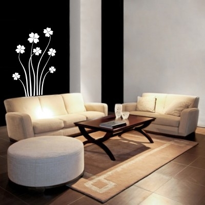 Białe naklejki na ścianę koniczyny