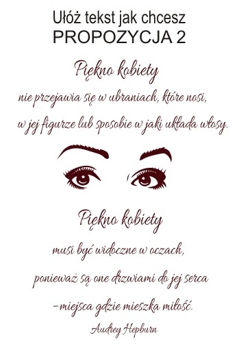 Welurowa naklejka na ścianę cytat Audrey Hepburn 