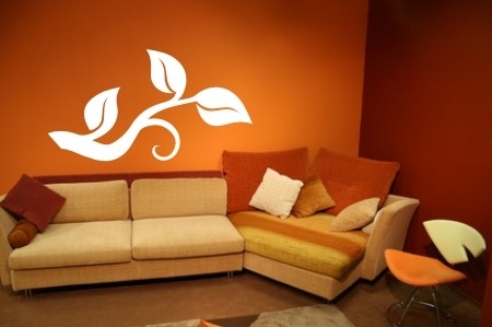 Nalepki ścienne matowe gałązki w pokoju dziennym