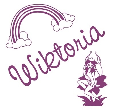 Naklejki z imieniem wiktoria do pokoju dziewczynki na ścianę