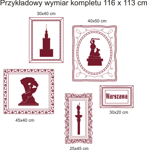 Naklejki na ścianę symbole stolicy w ramkach