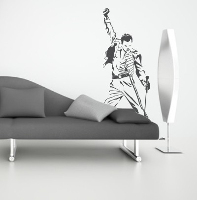 Naklejka ścienna Freddie Mercury wykonana z folii matowej, dowolny wymiar i kolor