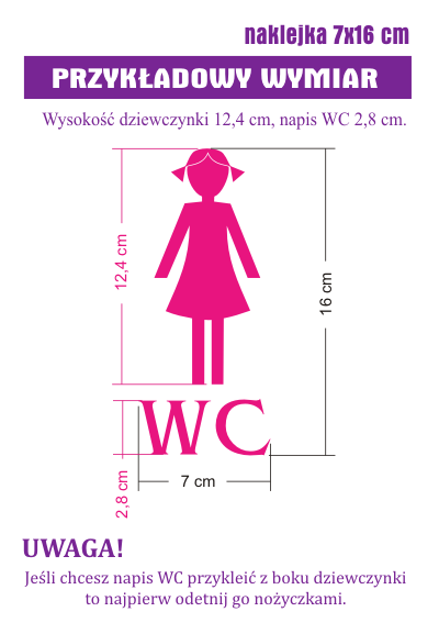naklejka na drzwi do damskiego WC