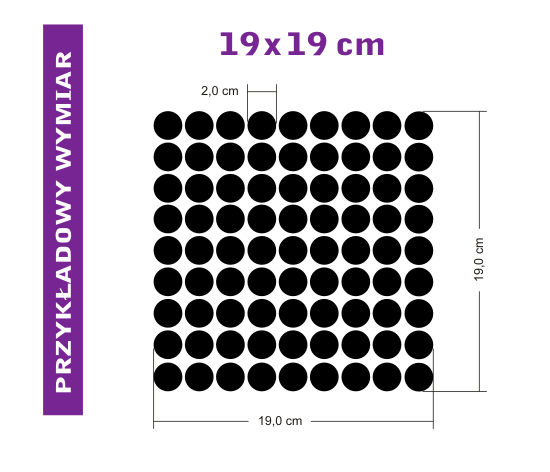 Zestaw welurowych kropek 81 sztuk