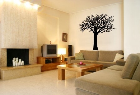 Naklejka drzewo w salonie