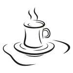 Naklejka z weluru kawa na podstawku