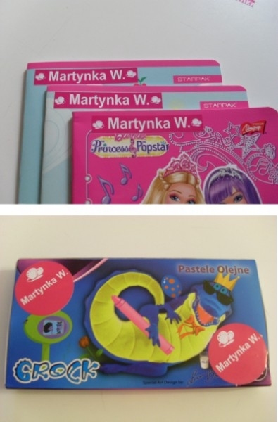 Zestaw naklejek dla dziewczynki z imieniem K4