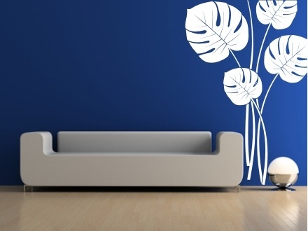 Naklejki liście w salonie na ścianie