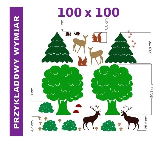 Naklejka ścienna Zwierzątka w lesie K5