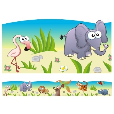 Naklejka ścienna border Safari K17