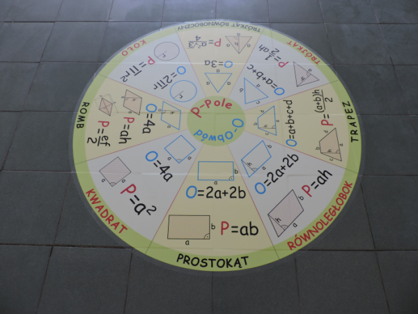 Naklejka podłogowa do szkoły z geometrii
