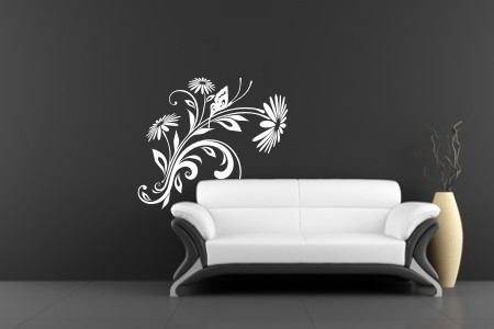 Welurowa biała naklejka na ścianę kwiat
