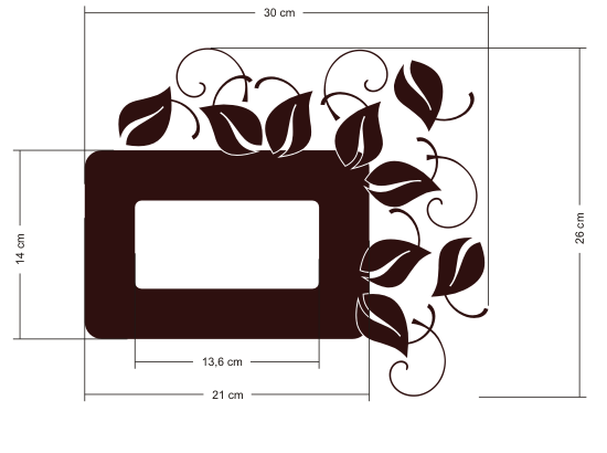 Naklejka z weluru pod kontakt z listkami