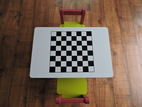 Naklejka plansza na stół warcaby i szachy