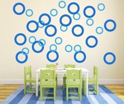 Naklejki na ścianę do pokoju dziecka koła i kółka