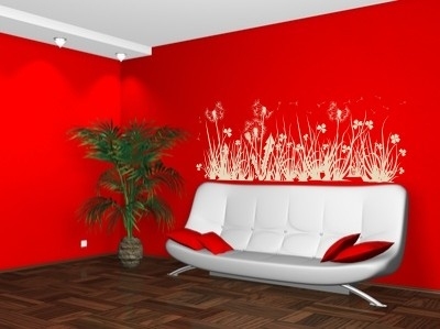 Naklejki ścienne z białymi dmuchawcami do salonu