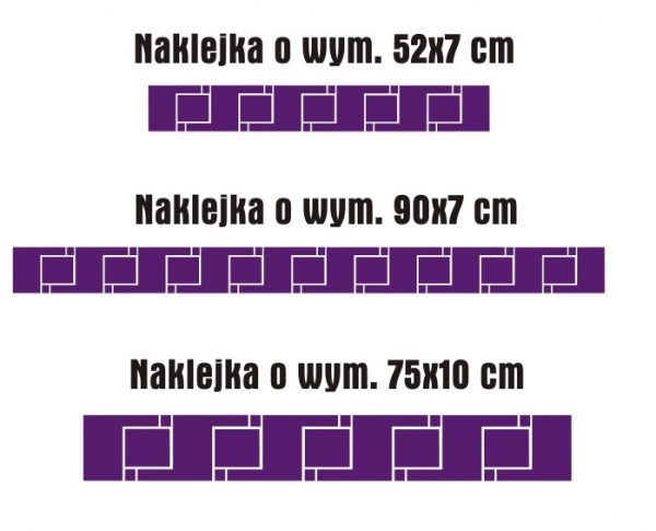 Różne wymiary naklejek ściennych z ozdobami i borderami