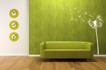 Szablon do malowania z dmuchawcem i lotkami na ścianę w pokoju