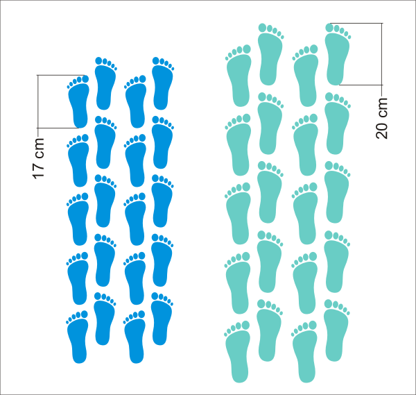 Naklejki stópki na podłogę