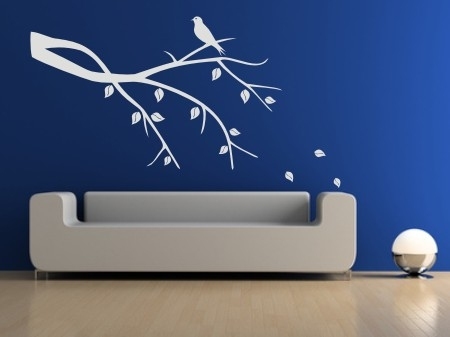 Nalepka gałąź z ptaszkiem na ściany